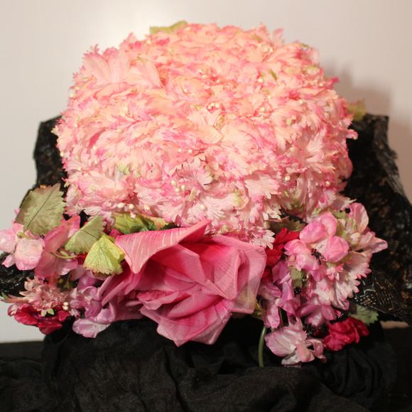 1960s Pink Floral Lace Spring Hat main image 5